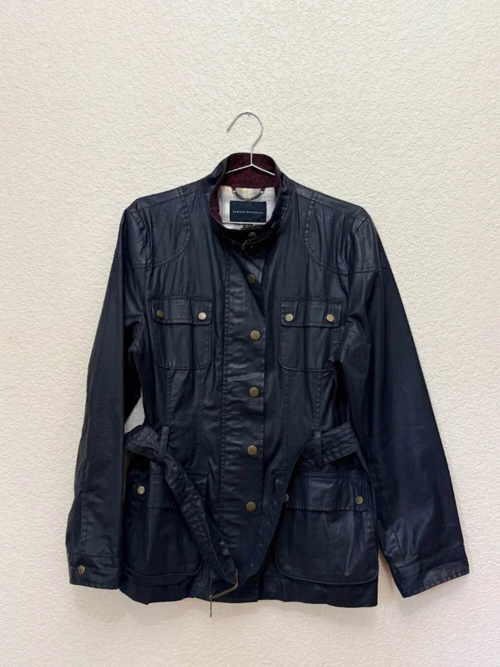 Banana Republic Women's Navy and Blue trench coat / jacket
